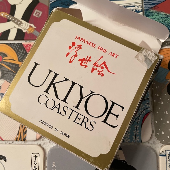 VINTAGE Ukiyoe Japanese fine art coasters from 70’s - Picture 2 of 9